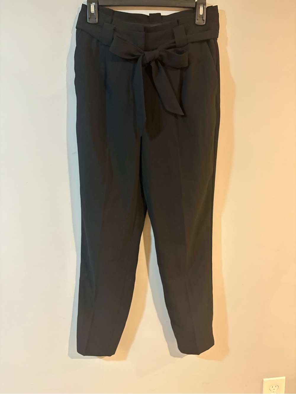 Express Black High Rise Tie Waist Ankle Pants Women’s 4R